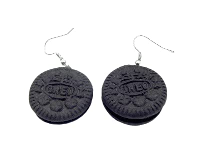 Mini Oreo Necklace or Earrings - Biscuit Jewellery