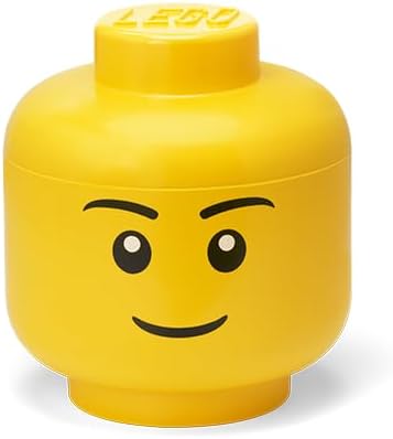 Room Copenhagen LEGO Storage Head (MINI) - BOY - Polypropylene Storage Box with Lid for Kids' Toy Storage Stackable Organizer and Fun Storage Solution