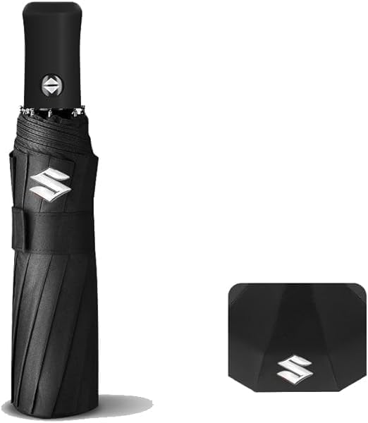 FIXCOR Car Portable Folding Umbrella for Suzuki Across/Ignis/Jimny/S-Cross/Vitara/Swift/Grand Vitara, Fully Automatic Umbrella Waterproof Windproof Durable Sun Protection Anti-UV Umbrella