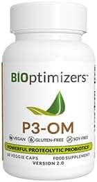 BiOptimizers P3-OM Proteolytic Prebiotics & Probiotics Supplement | Lactobacillus Plantarum for Digestive & Immune Health | Bloating & Gut Relief Support for Men & Women | 60 Vegan Capsules