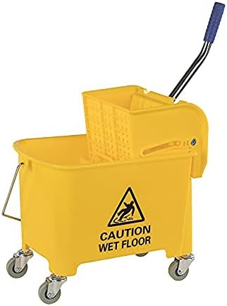 CVS Yellow 20L Mop Bucket on Wheels Commercial Cleaning