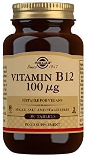 Solgar Vitamin 100 µg B12 Tablets - Pack of 100 - Easy to take form - For healthy nervous system, heart and mind - Red Blood Cell Formation - Vegan