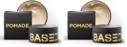 BASED Pomade for Men, Quality Hair Care with Medium Hold, Natural Shine & Fragrance, Easy to Apply & Great for All Hair Types, Hydrating and Nourishing Pomade (3 Oz Pack of 2)