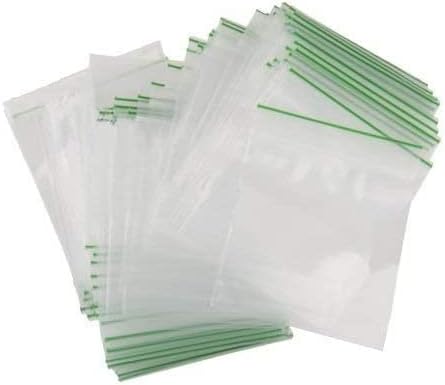 100 Grip Seal Bags 50 x 50mm | Reusable Strong Zip Lock | Small Clear Resealable Plastic Bags | Polythene Packaging for Food Storage, Jewellery - by FOGG Supplies (50 x 50)