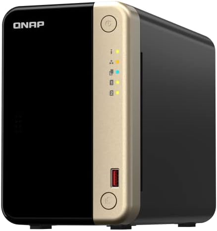 QNAP TS-264-8G-US 2 Bay High-Performance Desktop NAS with Intel Celeron Quad-core Processor, M.2 PCIe Slots and Dual 2.5GbE (2.5G/1G/100M) Network Connectivity (Diskless)
