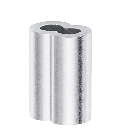 1/8 Aluminum Cable Crimps, Ferrules 150PCS, Crimping Loop Sleeves Wire Rope