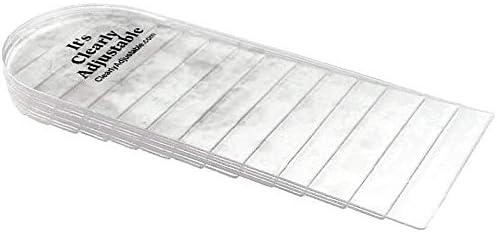 Multi-Layered Adjustable Heel Lift, Durable Transparent (Clear) Vinyl - Small - Womens Size up to 7-1/2, Men to 7 (2-1/8'' Wide)