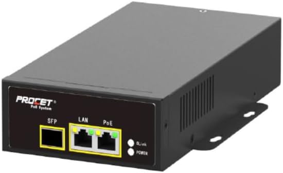 Hanwha Techwin America SPO-8315 83W IEEE802.3AF-AT PoE Plus SFP Slot Injector