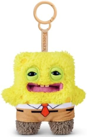Fuggler SpongeBob 5-Inch Plush Keyring by ZURU, Funny Ugly Monster Bag Clip-on Stuffed Animal, Multiple Characters Available
