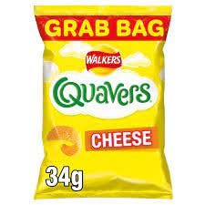 Walkers Quavers Light Curly Potato Snacks (Cheese Grab 30 x 34g)