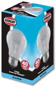 5x 40W Eveready Clear Light Bulbs GLS Lamps - ES/E27 Base