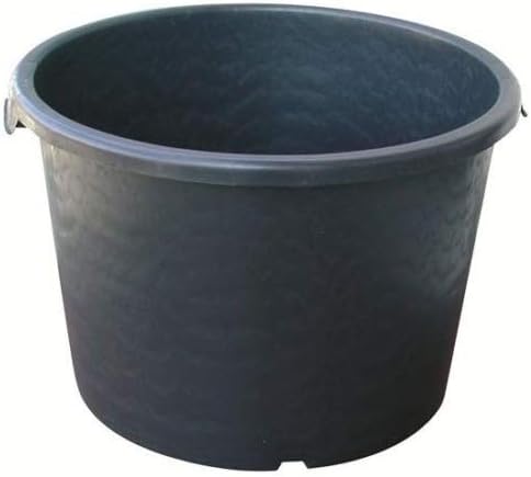 Muddy Hands Large Black Plastic Plant Pot with Handles Round Outdoor Garden Tree Container Planter (2, 48 Litre)