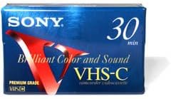 Sony VHS-C 30-Minute Black Single Video Cassette