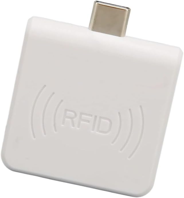 DHASUWT Card Reader, Credit Card Reader, 125Khz Portable Card Reader RFID Mobile Phone Card Reader with Type C Interface, Reader for Mobile Payment and Access Control