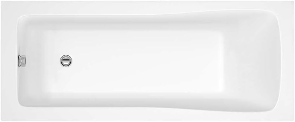 VeeBath Sophia Bathroom White Gloss Bath Single Ended Modern Acrylic Bathtub with Adjustable Feet - 1800 x 800mm