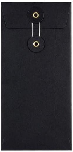 Blake Purely Everyday - Black String and Washer Envelopes DL (220 x 110mm) - Pack of 100 Qty - Premium Quality 180 GSM - Black Envelopes with String Tie - Office & Business Supplies (STWSW220B)