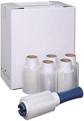 iDEALS UK PACKAGING LTD 6 Clear Strong MINI Handy Pallet Stretch Shrink WRAP Film 100mmx150m + Dispenser