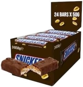 Full Box of Assorted Chocolate Bars – 24 Full-Size Packs | Favourite Flavours & Textures (Snicker's 24 x 50g)