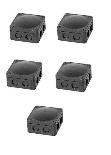 WISKA COMBI 308/5/S Enclosure, IP66, Junction Box, 51 mm, 85 mm, 85 mm, PP (Polypropylene), Black (5 pieces)