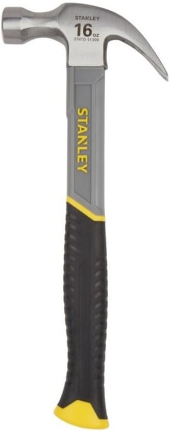 STANLEY Fibreglass Claw Hammer, 16oz, Bi-Material Grip for Comfort and Anti-Slip, STHT0-51309