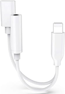 TRIXES Lightning to 3.5mm Headphone Jack Adapter for iPhone, 2 in 1 Aux Audio and Charger Adapter Dongle Cable Splitter Compatible with iPhone 14/13/12/11/XS/XR/X/8/7, Support All iOS System
