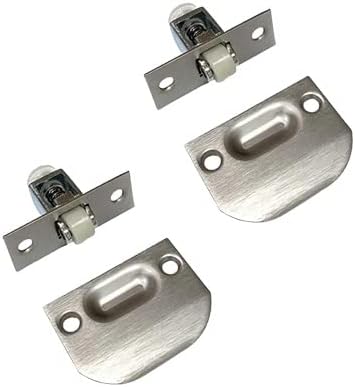 QCAA Solid Brass Roller Catch, Satin Nickel, 2 Pack