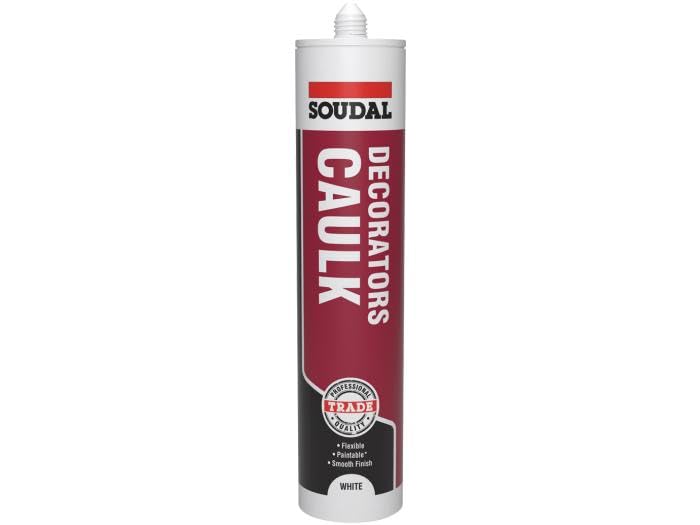 Pack of 3, Soudal Decorator Caulk Gap & Crack Filler Acrylic Silcone Adhesive Sealant