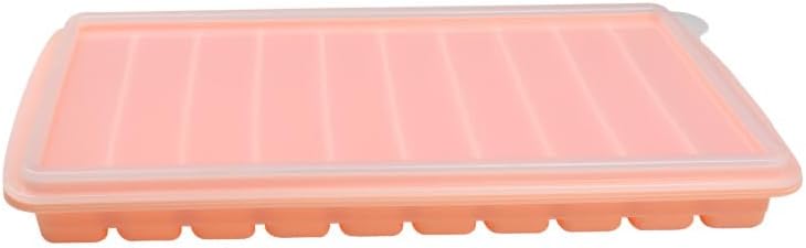 10-Cell Long Bar Ice Cube Tray - Versatile Silicone Mold for Ice, Finger Cookies, (Pink)