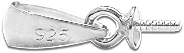 10pcs925 Sterling Silver Pendant Bail with 2.3mm Cup and Peg Drop for Half Drilled Pearl Bead Pendant Charm Bail Cup Connector Finding ¡­