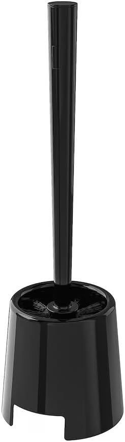 BOLMEN - Toilet brush and holder, Black plastic with Strong Dense Bristles