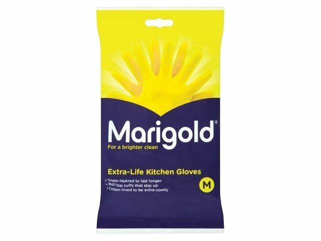 AHG Investment Marigold - Extra-Life Kitchen Rubber Gloves - Medium (6 Pairs)