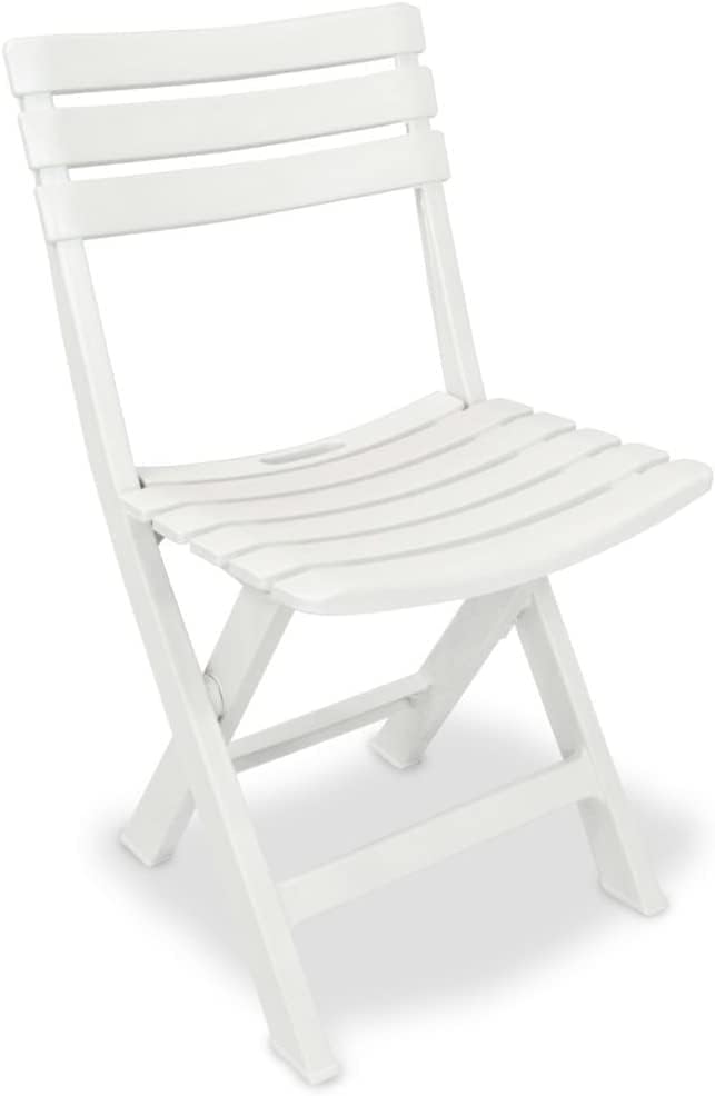 1 2 4 6Pcs Collapsible Outdoor Folding White Garden Chairs Camping Patio Lounge (1, White, One Size)