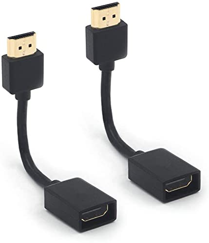 2PCS HDMI Extension Cable 4K 12cm/4.7in Upgraded H DMI Extender HD MI Male to Female Cable Adapter 4K 1080P Plug &play HDM I to HDM-I Converter Adapter Cable Compatible for Fire,TV Stick,PS3/PS4