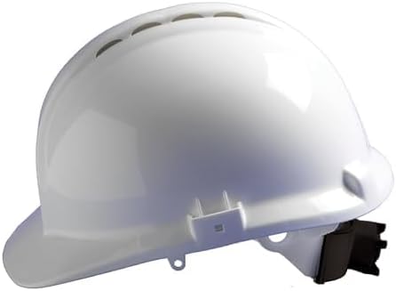 Centurion Safety Products – General Purpose Safety Helmet – Classic Hard Hat with Full Peak Built in UK – Wheel Ratchet Fastening Secures Hat on Your Head - Wear All Day – Vented - White