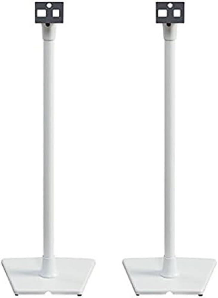 Sanus WSS22-W2 Wireless Speaker Stands designed for Sonos One, Play:1 and Play:3 - Pair (White)