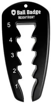 Ball Badge HeightRight Golf Tee Height Tool, 5-Position Shot Setter, Golf Swing Training Aid, Black