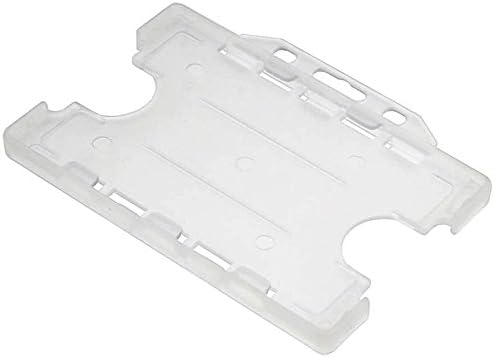 Customcard Ltd Double Sided ID Card Holder, Two Sided Badge Holder, Staff ID Holder, Rigid ID Card Holder for Two Cards Opaque/Clear (Pack of 1)