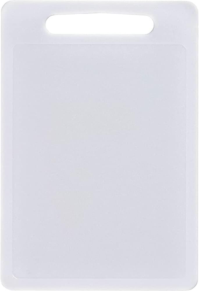 Chef Aid Large White Poly Chopping Board, Multipurpose Anti-Slip Surface, Easy Clean and Dishwasher Safe with Handle, 40 x 30 X 0.4 cm, Other Colour Options Available.