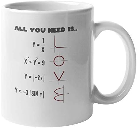 All You Need is Love. Mathematics Coffee & Tea Gift Mug for Math Wizard, Genius, Geek, Nerd, Mathematician, Analyst, Students, Professors, Instructors, Teachers, Men and Women