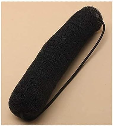 Hair Bun Bump Up Hollywood Style Sponge Roll On Elastic Styling Hair Girls Women Accessories Twist Vintage Headbands (Black)