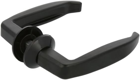 Amig - Aluminium Window Handle Model 45 - Ergonomic Design - 105 x 40 mm - for Interior and Exterior Doors - Resistant to Rust and Corrosion - Black Colour - 35/45 mm Door Width - Aluminium