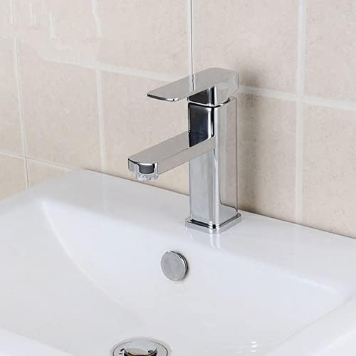 Basin Taps Square Bathroom Sink Taps Modern Waterfall Basin Mixer Tap Smooth Chrome Single Lever Hot and Cold Lavatory Vanity Sink Tap