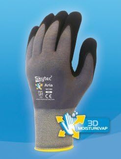 Skytec Aria 10 Pairs 3D MoistureVap Nitrile Coated Work Gloves Size 10 / XL