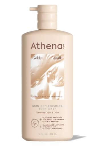 Athena~ Club Skin Replenishing Body Wash, Golden Vanilla, 18 fl oz (Pack of 1)