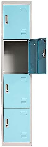 Panana Metal Storage Locker Cupboard Tall Office Lockable Filing Cabinet 4 Doors Free Standing Office File Cupboard Unit Racking Solutions Bookcase School Staff Gym Changing Room Cabinet