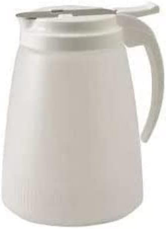 Winco PSUD-32, 32-Ounce Plastic Syrup Dispenser with Plastic Lid and Stainless Steel Slide Cover