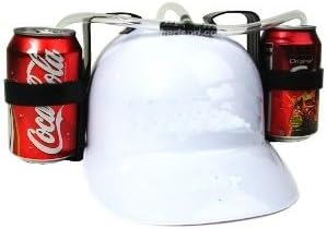 White Beer Helmet - Adults Unisex Drinking Helmet - White - S - Male - Festival & Sports Event - Plastic - Minimalist - 7 Years Spare Parts