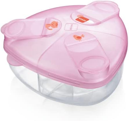 MAM Milk Box Milk Powder Container, Milk Powder Holder with 40g Compartments, Artificial Milk and Supplements Accessory, Pink