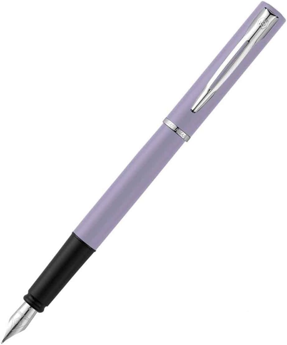 Waterman Allure Fountain Pen, Pastel Purple with Chrome Trim, Fine Stainless Steel Nib, Blue Ink