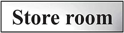 Store Room Sign - Self-Adhesive PVC - Chrome Effect - 200mm x 50mm